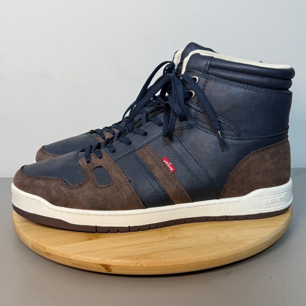 Levi's Drive Hi Sneakers Navy Brown Suede Leather Men's Size 13 Lace Up Outdoors - Picture 3 of 8